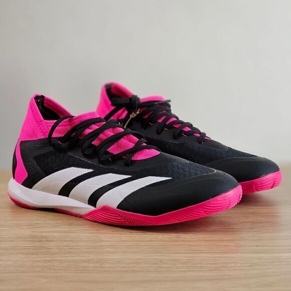 Adidas Predator Accuracy .3 Indoor Soccer Sala Shoes 9 Black Pink White GW7069 - Picture 4 of 12